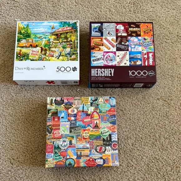 🧩 Bundle of 3 Buffalo Games Puzzles (500 + 1000 pcs) - Picture 1 of 4